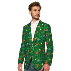 OppoSuits Christmas Green Tree Light Miesten Pikkutakki