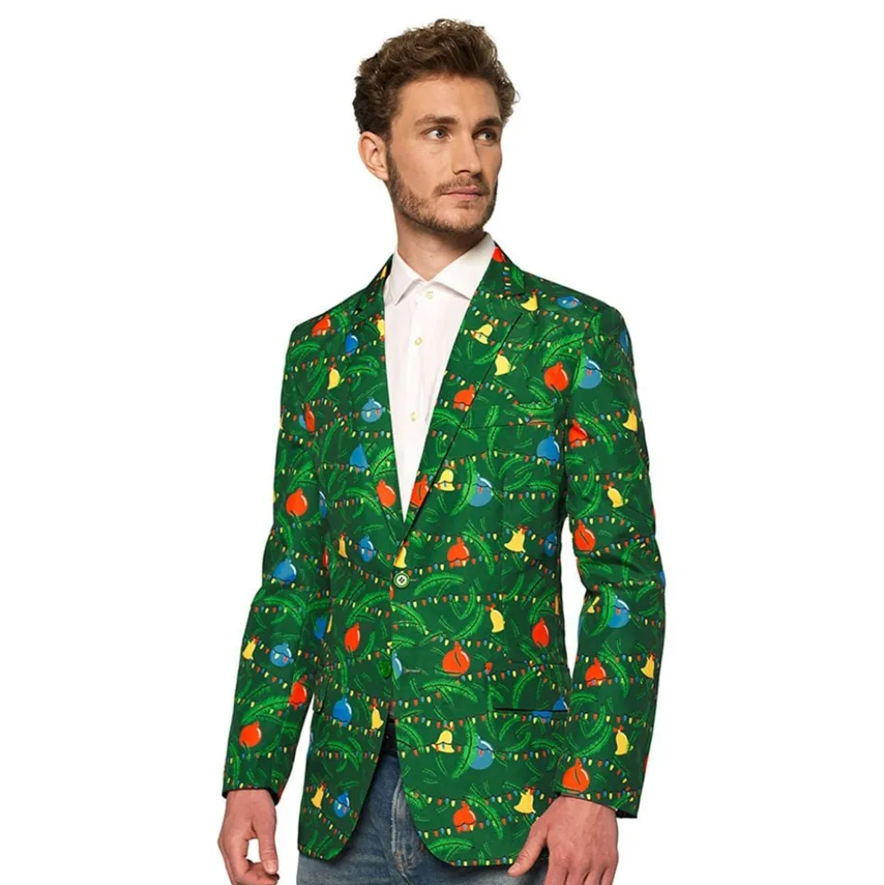 OppoSuits Christmas Green Tree Light Miesten Pikkutakki