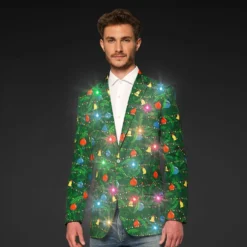 OppoSuits Christmas Green Tree Light Miesten Pikkutakki