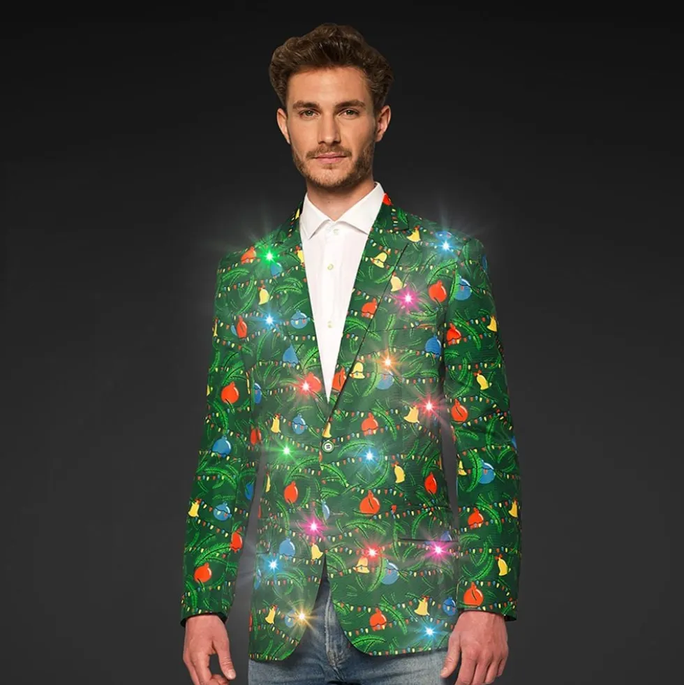 OppoSuits Christmas Green Tree Light Miesten Pikkutakki
