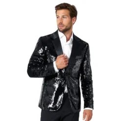 OppoSuits Paljettipikkutakki Briliant Musta