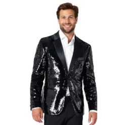 OppoSuits Paljettipikkutakki Briliant Musta
