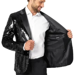 OppoSuits Paljettipikkutakki Briliant Musta
