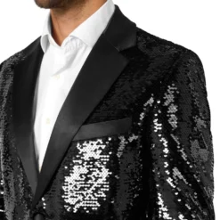 OppoSuits Paljettipikkutakki Briliant Musta