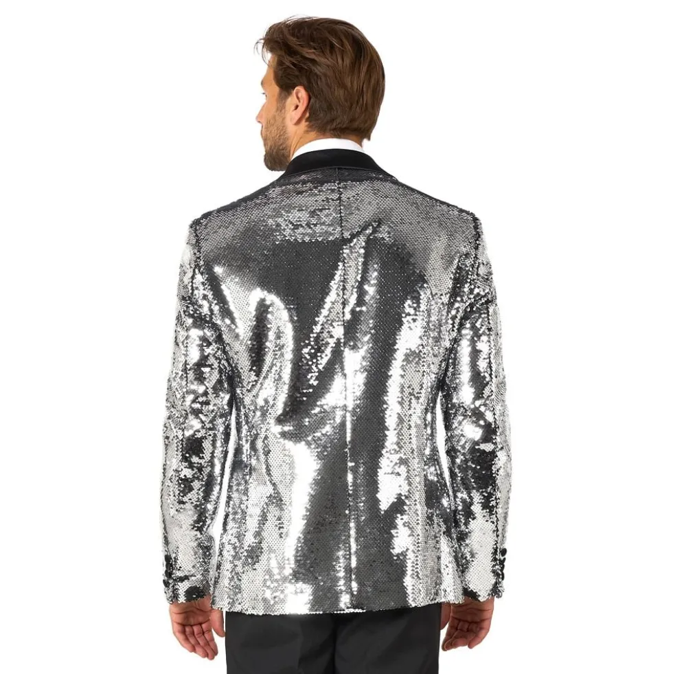 OppoSuits Paljettipikkutakki Briliant Silver