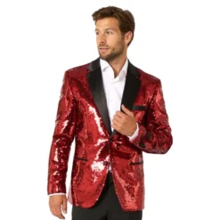 OppoSuits Paljettipikkutakki Briliant Punainen