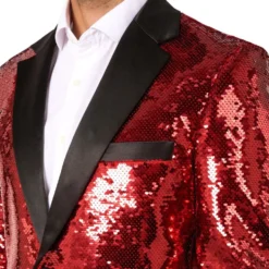 OppoSuits Paljettipikkutakki Briliant Punainen
