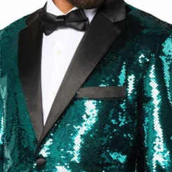 OppoSuits Paljettipikkutakki Briliant Vihreä