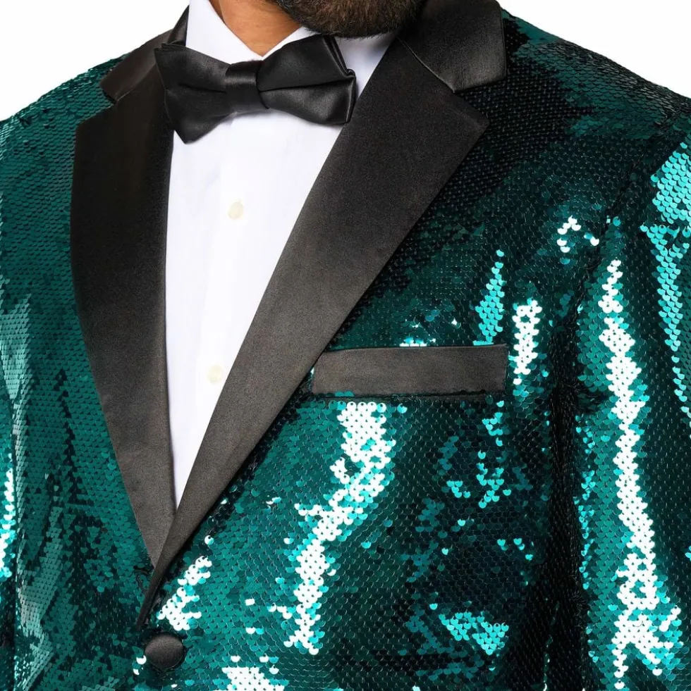 OppoSuits Paljettipikkutakki Briliant Vihreä