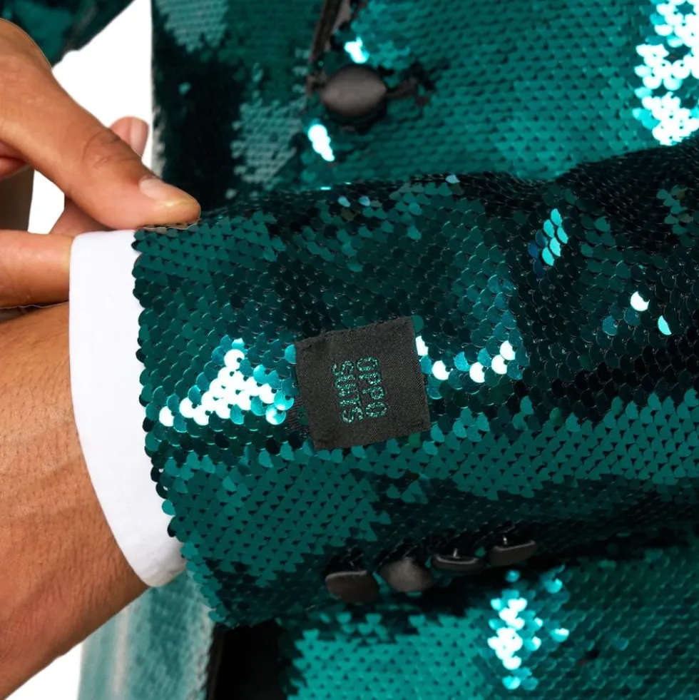 OppoSuits Paljettipikkutakki Briliant Vihreä