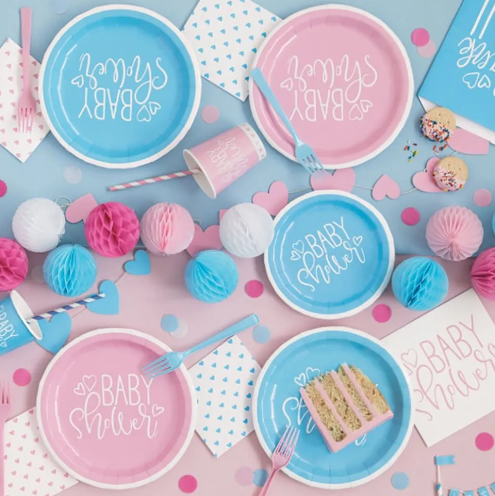 Pahvilautaset Baby Shower Sininen