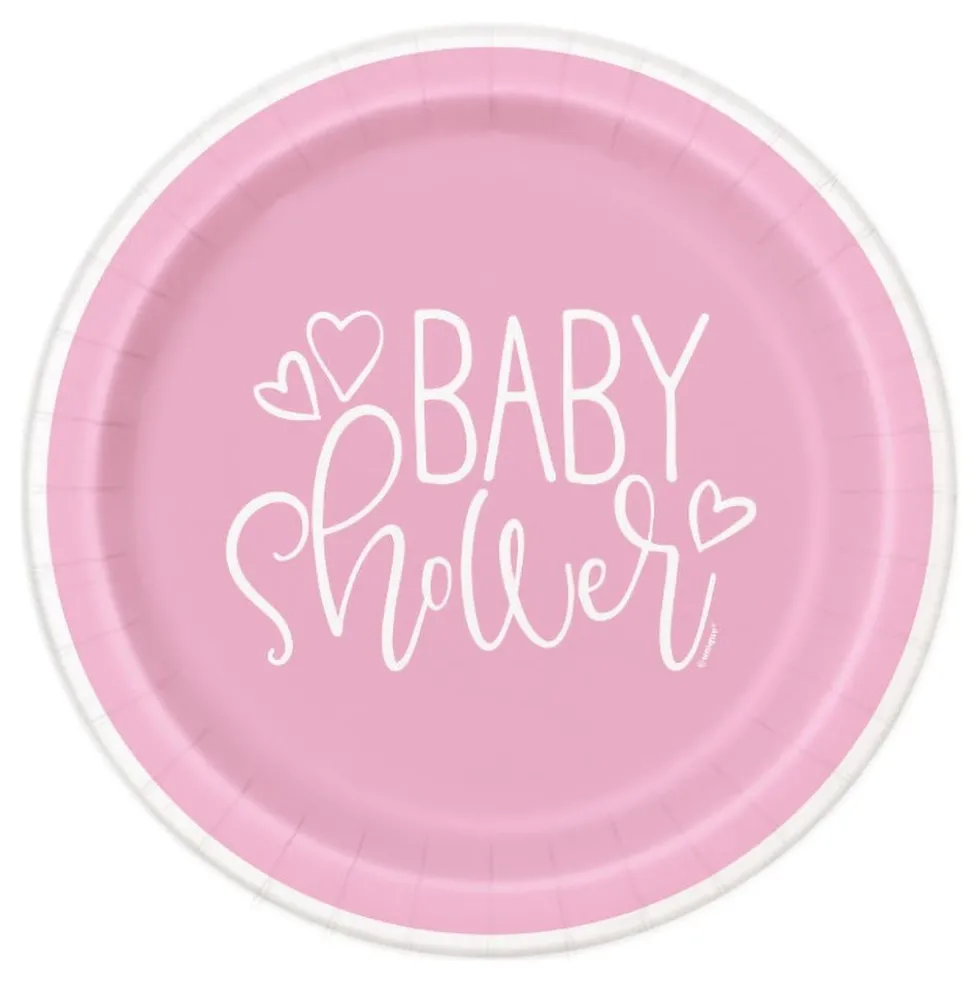 Pahvilautaset Baby Shower Vaaleanpunainen