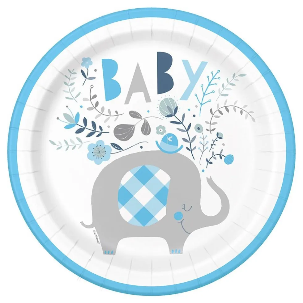 Pahvilautaset Elefant Baby Sininen