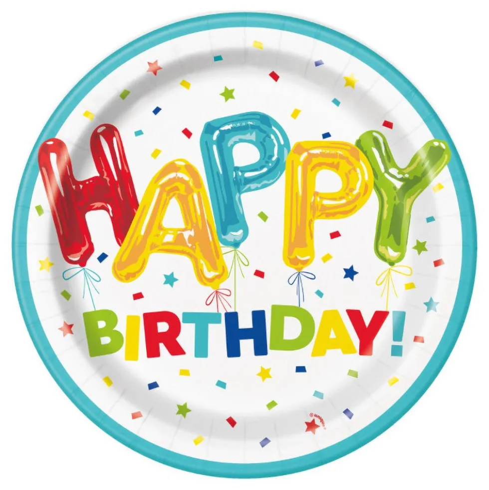 Pahvilautaset Ilmapallot Happy Birthday
