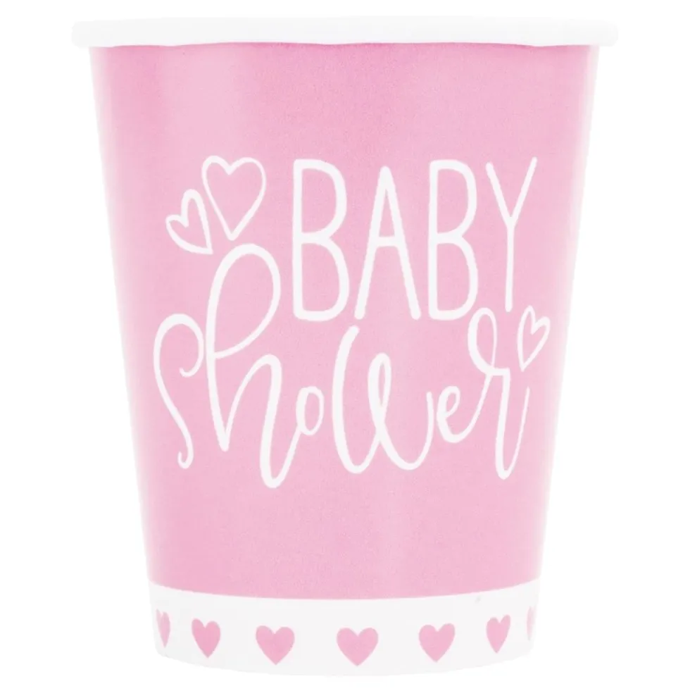 Pahvimukit Baby Shower Vaaleanpunainen