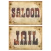 Pahviset Saloon- ja Jail-kyltit