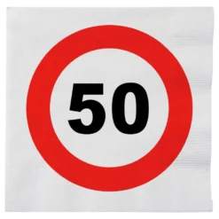Paperiservetit Liikennemerkki 50