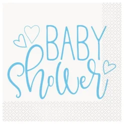 Paperiset Lautasliinat Sininen Baby Shower