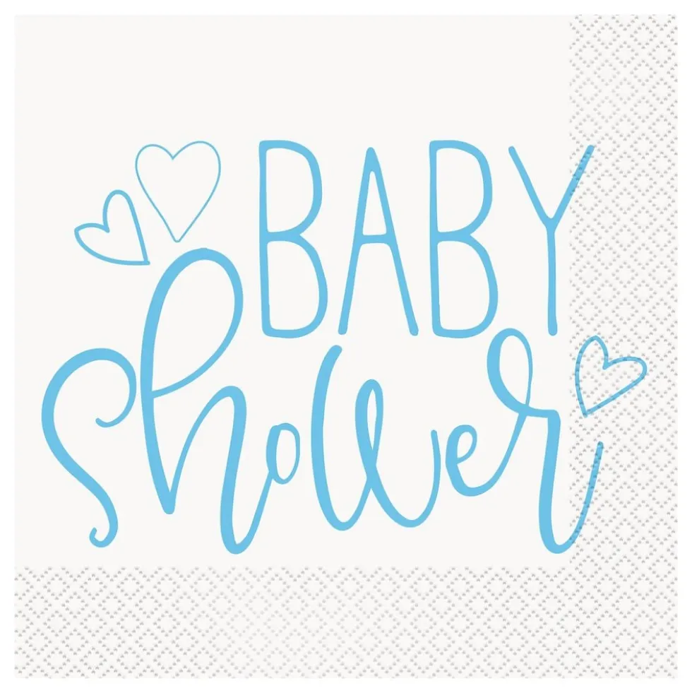 Paperiset Lautasliinat Sininen Baby Shower