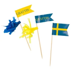 Partypicks Grattis Ruotsin lippu