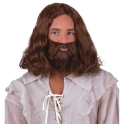 Peruukkisetti Jeesus Ruskea