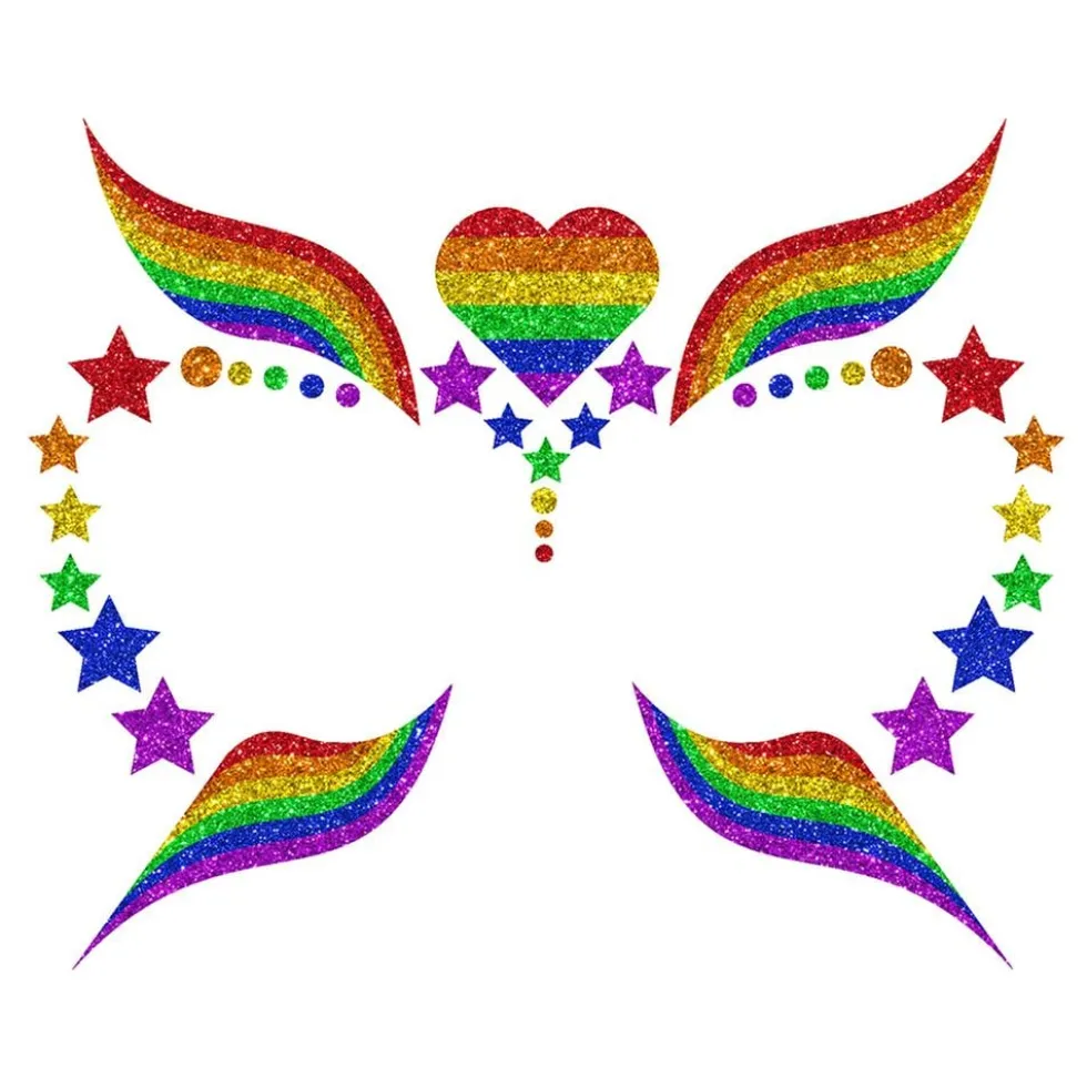 Pride Glitter Itsekiinnittyvä Meikki
