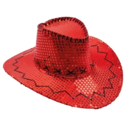 Punainen Cowboyhattu Paljeteilla