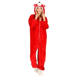 Punainen Nalle Onesie Naamiaisasu