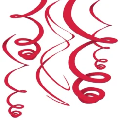 Punaiset Swirls-kattokoristeet