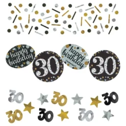 Pöytäkonfetti 30 Hopea/Kulta Kimalle
