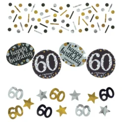 Pöytäkonfetti 60 Hopea/Kulta Kimalle