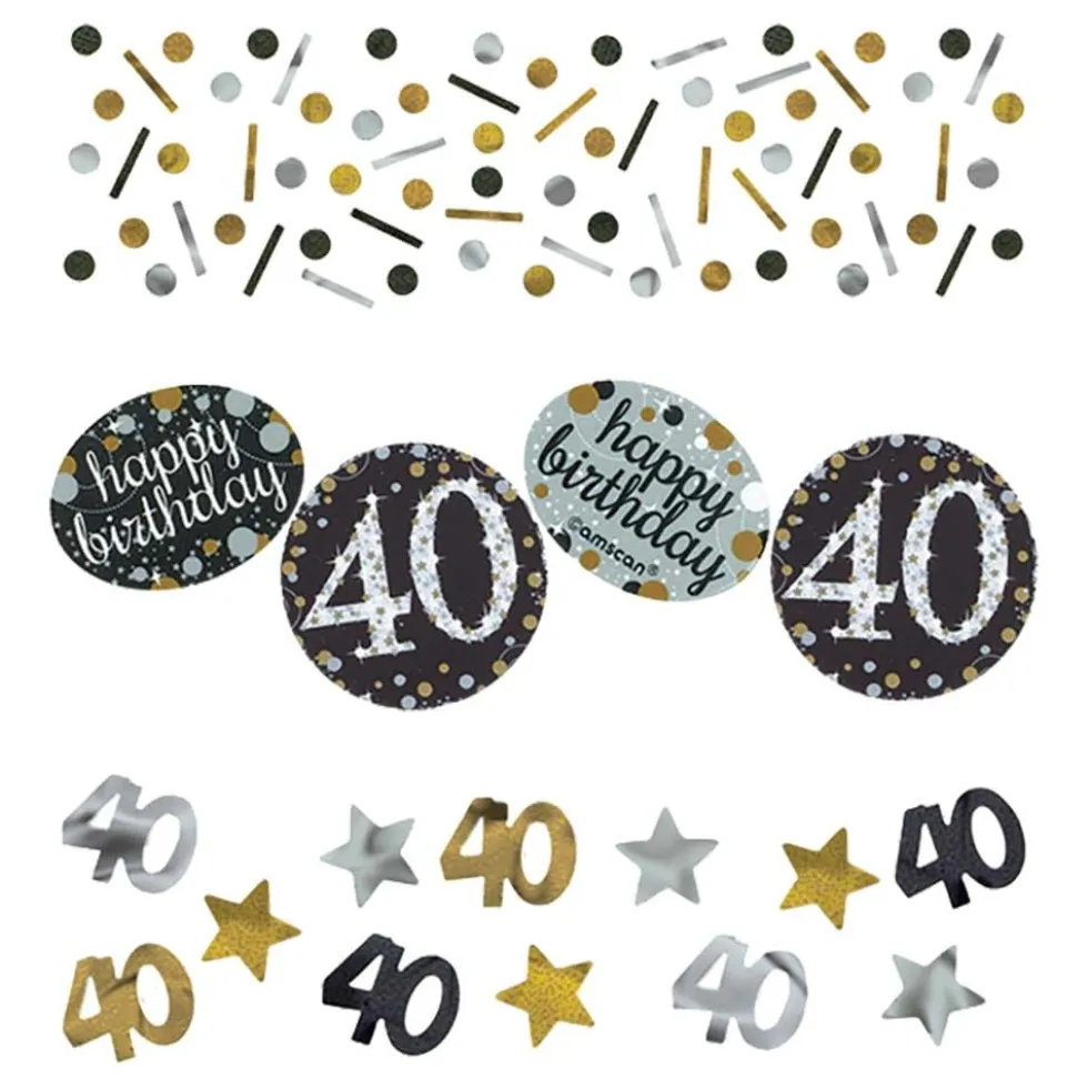 Pöytäkonfetti 40 Hopea/Kulta Kimalle