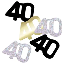 Pöytäkonfetti 40 Hopea/Kulta/Musta