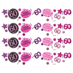 Pöytäkonfetti 60 Musta/Vaaleanpunainen Kimalle
