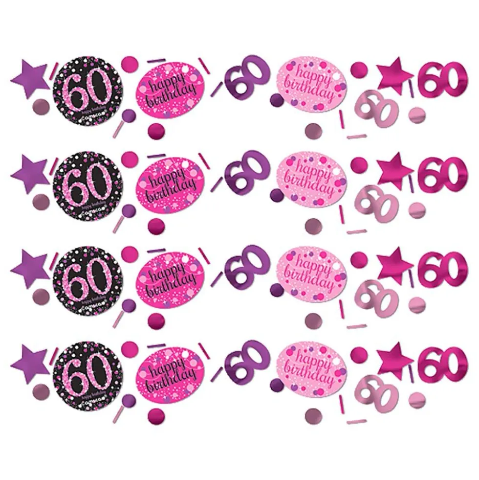 Pöytäkonfetti 60 Musta/Vaaleanpunainen Kimalle