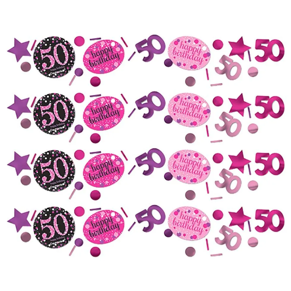 Pöytäkonfetti 50 Musta/Vaaleanpunainen Kimalle