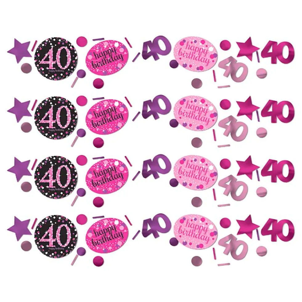 Pöytäkonfetti 40 Musta/Vaaleanpunainen Kimalle