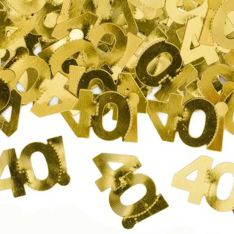 Pöytäkonfetti Numero 40 Kulta Metallic