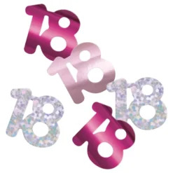 Pöytäkonfetti 18 Vaaleanpunainen/Hopea