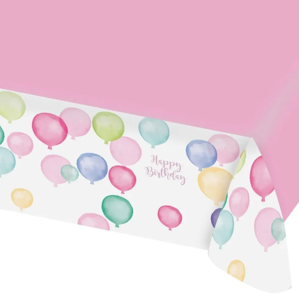 Pöytäliina Ilmapallot Happy Birthday Pastelli