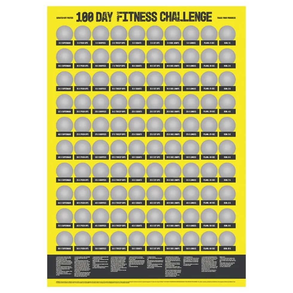Raaputustaulu 100 Day Fitness Challenge