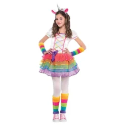 Rainbow Unicorn Lasten Naamiaisasu