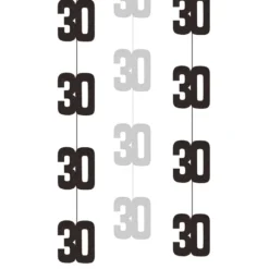 Ripustettavat Koristeet 30 Musta/Hopea