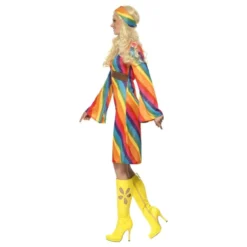 Sateenkaarinen Hippie Naamiaisasu
