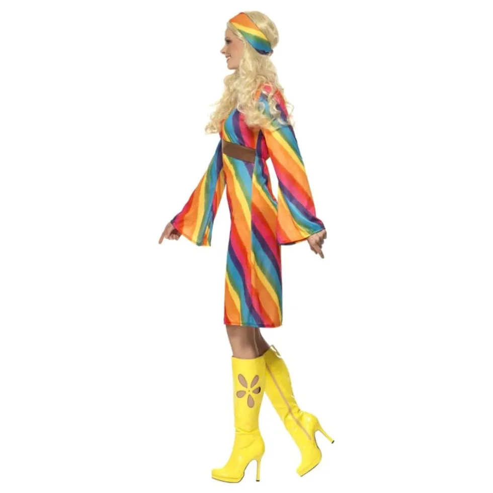 Sateenkaarinen Hippie Naamiaisasu