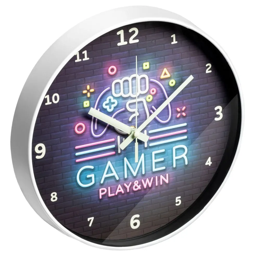 Seinäkello Gamer Glow in the Dark