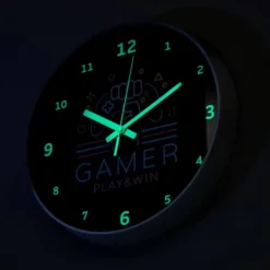 Seinäkello Gamer Glow in the Dark