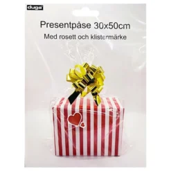 Sellofaanipussi Rusetilla ja Tarroilla