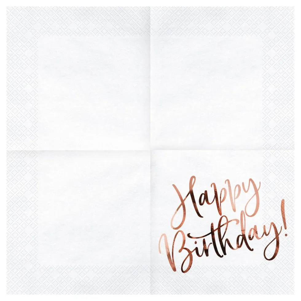Servetit Happy Birthday Ruusukulta