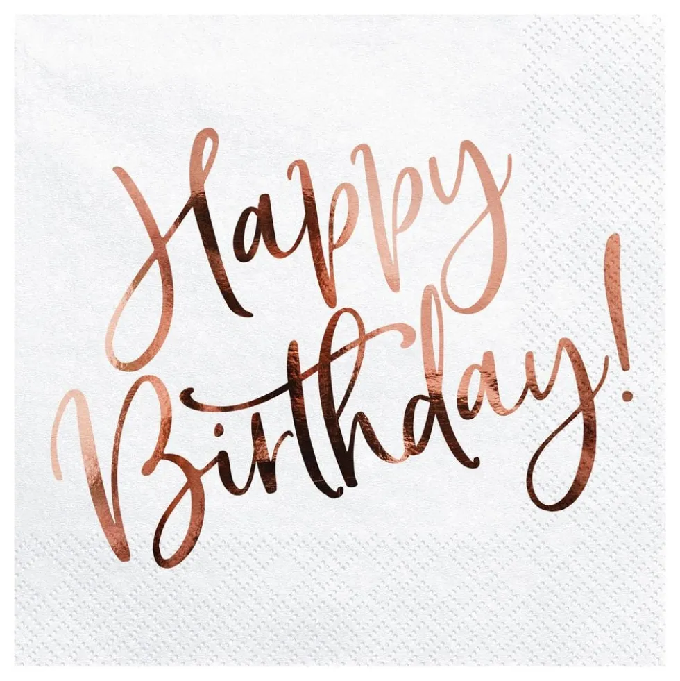 Servetit Happy Birthday Ruusukulta
